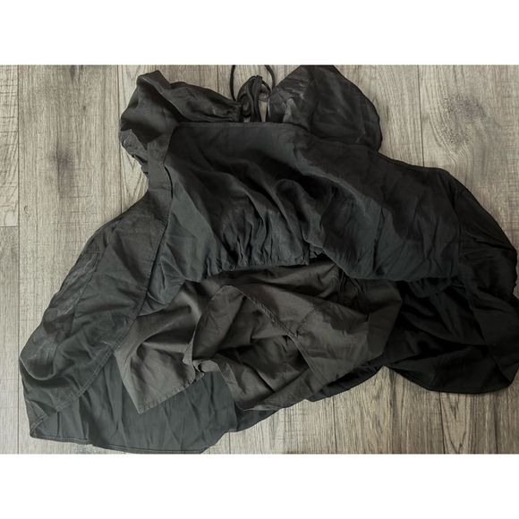 Cotton Candy LA Smocked Baby Doll Poof Dress - Shiny Black Small, Built In Short - Picture 7 of 9